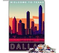 Jigsaw Puzzles for Teenagers 1000 Piece Dallas Texas,Decompressing Intellectual Educational Toy Is Ideal As Gifts for The Whole Family 38x26cm