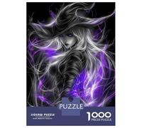 Jigsaw Puzzles for Teenagers 1000 Piece Dark Witch with Purple Magic Jigsaw Puzzle Relax Games Difficult Hard Fun at Home Activities, 38x26cm/1000pcs