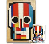 Jigsaw Puzzles for Teenagers 1000 Piece De Stijl Skull Three Unique Challenge Game Presents for Women Art Work Gift Size 50x75cm