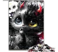 Jigsaw Puzzles for Teenagers 1000 Piece Devil Kitten, Decompressing Intellectual Educational Toy Is Ideal As Gifts for The Whole Family (Size 26x38cm)