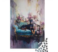 Jigsaw Puzzles for Teenagers 1000 Piece Doberman Pinscher Art Print Jigsaw Puzzle Relax Games Difficult Hard Fun at Home Activities, 52x38cm/1000pcs