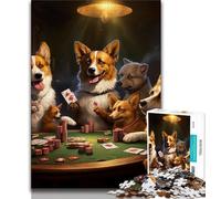 Jigsaw Puzzles for Teenagers 1000 Piece Dogs Playing Poker,learning Educational Toys Fun at Home Activities,Birthday Present,Travel Gifts (38x26cm)