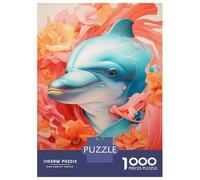 Jigsaw Puzzles for Teenagers 1000 Piece Dolphin Close Up Portrait Teenager Puzzles Relax Games Hand Speed Race Fun Activities at Home 70x50cm/1000pcs
