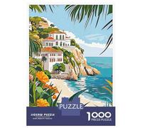 Jigsaw Puzzles for Teenagers 1000 Piece Dover Beachside Villa Adult Jigsaw Relaxing Games Difficult Challenge Unique Birthday And Xmas Gifts 38x26cm/1000pcs