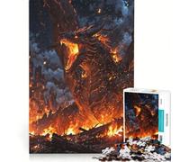 Jigsaw Puzzles for Teenagers 1000 Piece Dragon Fury Fire, Hands-on Game, Difficult And Challenge, Challenging Game Gifts 38x26cm