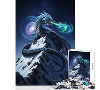 Jigsaw Puzzles for Teenagers 1000 Piece Dragon on Snowy Mountain Peak Toy Wall Decor Art Work Gift Educational Games Suitable for Desktop Decoration Size 50x75cm