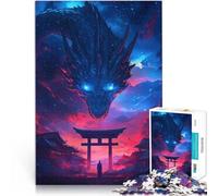 Jigsaw Puzzles for teenagers 1000 Piece Dragon Over Japanese Temple Difficult and Challenge is ideal as gifts for the whole family 26x38cm