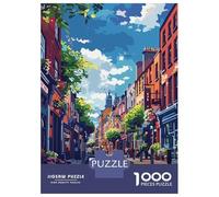 Jigsaw Puzzles for Teenagers 1000 Piece Dublin, Ireland Street View Illustration Puzzle for Adults Hands-on Game Wall Decoration Christmas Birthday Gifts 38x26cm/1000pcs