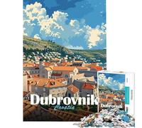 Jigsaw Puzzles for Teenagers 1000 Piece Dubrovnik Cityscape Jigsaw for Adults Brain Teaser Game Perfect Decoration Fun Activities at Home (Size 38x26cm)
