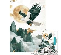 Jigsaw Puzzles for Teenagers 1000 Piece Eagle Soaring Above Mountains Educational Games Toy Intellectual Game Great Gifts for Games A Work of Art (Size 38x26cm)