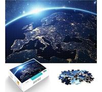 Jigsaw Puzzles for teenagers 1000 Piece Earth seen from space Hands-on Game 50x75cm with Matching Poster and Trivia Sheet for 14+