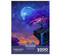 Jigsaw Puzzles for Teenagers 1000 Piece Enchanted Night Landscape with Waterfall Teenager Puzzles Toy Wall Decor Hand Speed Race Challenging Game Gifts 70x50cm/1000pcs