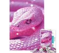 Jigsaw Puzzles for Teenagers 1000 Piece Enchanted Serpent︰ Glittering in Pink Light Toy Intellectual Game Impossible Game Perfect Decoration Gifts for Women Men (Size 50x75cm)
