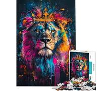 Jigsaw Puzzles for Teenagers 1000 Piece Expressive Kink Lion Adult Puzzles Relaxing Games Pattern Assembly Christmas Birthday Gifts (size 38x26cm)