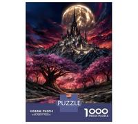 Jigsaw Puzzles for Teenagers 1000 Piece Fantasy Castle with Cherry Blossoms Puzzles for Adults Toy Wall Decor A Work of Art Unique Birthday And Xmas Gifts 38x26cm/1000pcs