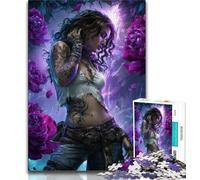 Jigsaw Puzzles for Teenagers 1000 Piece Fantasy Dark Girl,family Fun Games Fun at Home Activities,Birthday Present,Travel Gifts (38x26cm)