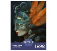 Jigsaw Puzzles for Teenagers 1000 Piece Fantasy Feathered Mask Art Print-2 Puzzle for Adults Anti-Stress Toys Presents for Women Unique Birthday And Xmas Gifts 52x38cm/1000pcs