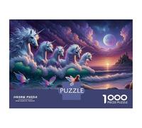 Jigsaw Puzzles for Teenagers 1000 Piece Fantasy Unicorn Sea Castle Jigsaw Puzzle Relax Games Difficult Hard Fun at Home Activities, 38x26cm/1000pcs