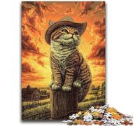 Jigsaw Puzzles for Teenagers 1000 Piece Farm Cat Stress Reliever Difficult Challenge Suitable for Desktop Decoration 26x38cm