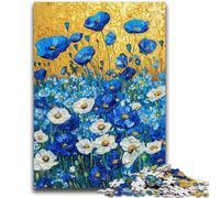 Jigsaw Puzzles for Teenagers 1000 Piece Field of Blue Poppies Challenging Game Toys Deal As Gifts for The Whole Family for Ages 14+ 26x38cm