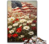 Jigsaw Puzzles for Teenagers 1000 Piece Field of White Red Flowers Adult Puzzles,Educational Games Home Decoration Birthday Present, Gifts, Wall Art (50x75cm)