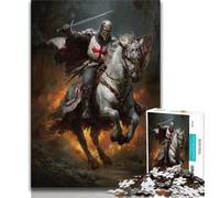 Jigsaw Puzzles for Teenagers 1000 Piece Fighting Knight,Decompressing Intellectual Educational Toy Is Ideal As Gifts for The Whole Family (75x50cm)