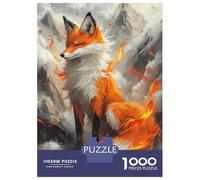 Jigsaw Puzzles for Teenagers 1000 Piece Flaming Fox Majesty Teenager Puzzles Toy Wall Decor Hand Speed Race Challenging Game Gifts 52x38cm/1000pcs