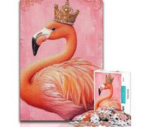 Jigsaw Puzzles for Teenagers 1000 Piece Flamingo Queen,Stress Reliever Difficult Challenge Unique Home Decor And Gifts 38x26cm