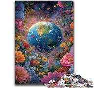 Jigsaw Puzzles for Teenagers 1000 Piece Flower Earth 1000 Piece Puzzle,Stress Reliever Staycation Kill Time Wishlist with Santa Claus (26x38cm)