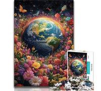 Jigsaw Puzzles for Teenagers 1000 Piece Flower Earth,family Fun Games Fun at Home Activities,Birthday Present,Travel Gifts (75x50cm)