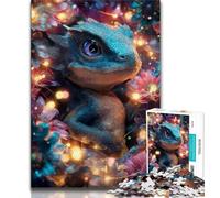 Jigsaw Puzzles for Teenagers 1000 Piece Flowers And Baby Dragons,Educational Stress Relief Toy for Is Ideal As A Gift for The Whole Family 38X26CM