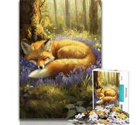 Jigsaw Puzzles for Teenagers 1000 Piece Forest Fox,Family Entertainment Toys with Matching Poster And Trivia Sheet 75x50cm