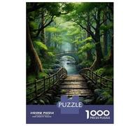 Jigsaw Puzzles for Teenagers 1000 Piece Forest Pathway with Bridge Adult Puzzles Toy Wall Decor Presents for Women Fun at Home Activities, 38x26cm/1000pcs