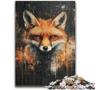 Jigsaw Puzzles for Teenagers 1000 Piece Fox Art 1000 Piece Jigsaw,Educational Games Home Decoration Suitable for Desktop Decoration (75x50cm)