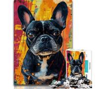 Jigsaw Puzzles for Teenagers 1000 Piece French Bulldog Oil Painting 1000 Pieces for Adults,is Ideal As Gifts for The Whole Family for Age 14 (size 38x26cm)