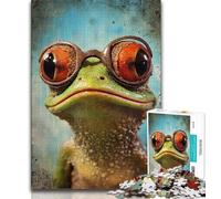 Jigsaw Puzzles for Teenagers 1000 Piece Frog Wearing Glasses Puzzles for Teenagers,Educational Games Wall Decoration Unique Birthday And Xmas Gifts (size 38x26cm)