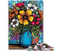 Jigsaw Puzzles for Teenagers 1000 Piece Funky Pop Art Bouquet 1000 Piece Jigsaw,Educational Games Home Decoration Suitable for Desktop Decoration (38x26cm)
