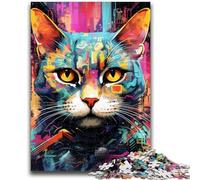 Jigsaw Puzzles for Teenagers 1000 Piece Futuristic Cat Puzzles,Family Game Stress Reliever Difficult Challenge Suitable for Couples (50x75cm)