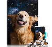 Jigsaw Puzzles for Teenagers 1000 Piece Galaxy Golden Retriever Adult Puzzles,Stress Reliever Difficult Challenge Secret Santa Gifts 38x26cm