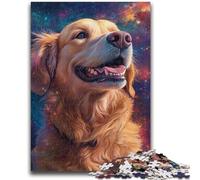 Jigsaw Puzzles for Teenagers 1000 Piece Galaxy Golden Retriever Teenager Puzzles,Educational Games DIY Toys Great Gifts And Toys (38x26cm)