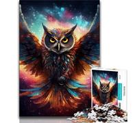 Jigsaw Puzzles for Teenagers 1000 Piece Galaxy Owl,Decompressing Intellectual Educational Toy Is Ideal As Gifts for The Whole Family (75x50cm)