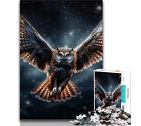 Jigsaw Puzzles for Teenagers 1000 Piece Galaxy Owl,Toys Educational Games Stress Relieving Artists Collection,Fine Art (75x50cm)