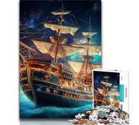Jigsaw Puzzles for Teenagers 1000 Piece Galaxy Pirate Ship,learning Educational Toys Fun at Home Activities,Birthday Present,Travel Gifts (75x50cm)