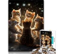 Jigsaw Puzzles for Teenagers 1000 Piece Galaxy Shining Kittens Teenager Puzzles,learning Educational Is Ideal As A Gift for The Whole Family (size 38x26cm)