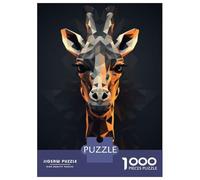 Jigsaw Puzzles for Teenagers 1000 Piece Geometric Style Giraffe Teenager Puzzles Relax Games Hand Speed Race Fun Activities at Home 70x50cm/1000pcs