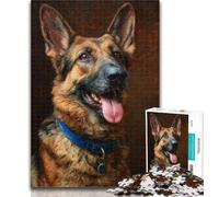 Jigsaw Puzzles for Teenagers 1000 Piece German Shepherd Adult Puzzles,Educational Games Home Decoration Birthday Present, Gifts, Wall Art 50x75cm