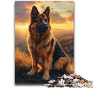 Jigsaw Puzzles for Teenagers 1000 Piece German Shepherd Educational Stress Relief Toy Parent-child Interaction for And Age 14 50x75cm