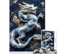 Jigsaw Puzzles for Teenagers 1000 Piece Gilded Porcelain Dragon Relaxing Games Enhance Memory Educational Toy Wishlist with Santa Claus (38x52cm)