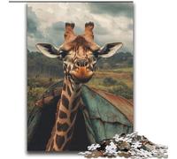 Jigsaw Puzzles for Teenagers 1000 Piece Giraffe Art,Educational Stress Relief Toy for Is Ideal As A Gift for The Whole Family 38x52cm