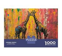 Jigsaw Puzzles for Teenagers 1000 Piece Giraffe Wall Art Print-5 Puzzles for Adults Toy Wall Decor A Work of Art Unique Birthday And Xmas Gifts 38x26cm/1000pcs
